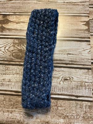 Blues Mix Plain Crochet Headband Adult Medium