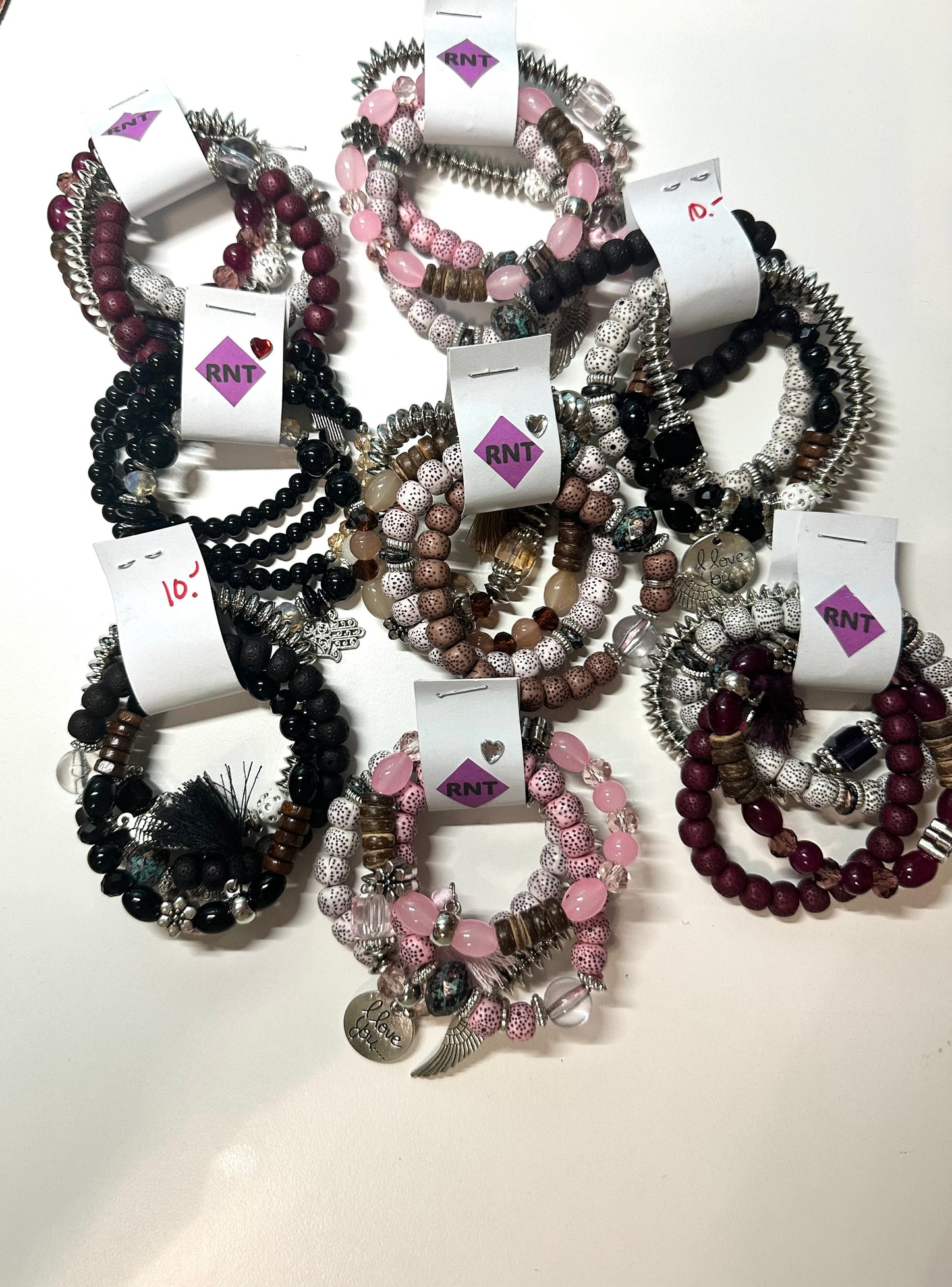 $4 Medium bead stackable bracelets (set of 3 or 4)