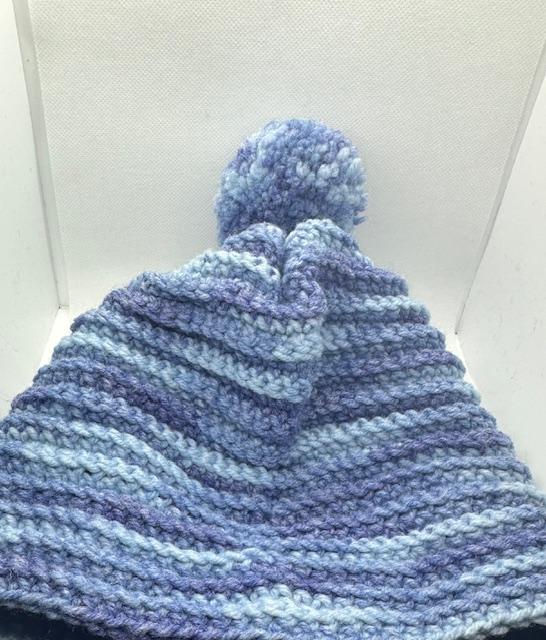 Mixed Blues with Pom Beanie Adult