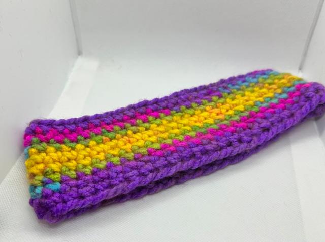 Multi Color Crochet Headband Adult Large