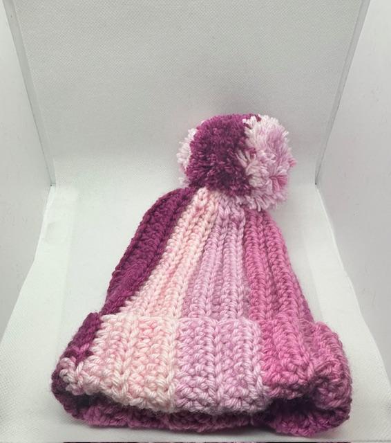 Mixed Pinks with Pom Beanie Kids