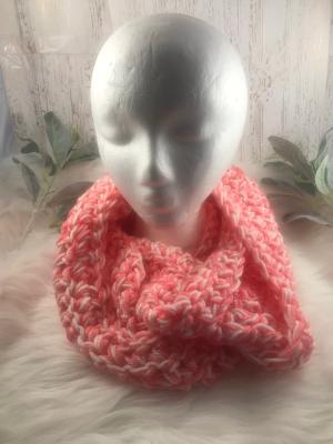 Pink and and White Infinity Scarf