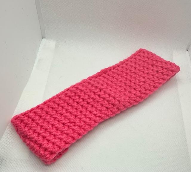 Hot Pink Plain Crochet Headband Adult Medium