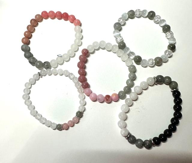 $4 Gem stone small bead bracelets