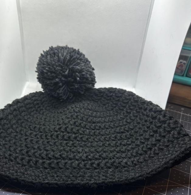 Solid Black with Pom Beanie Adult