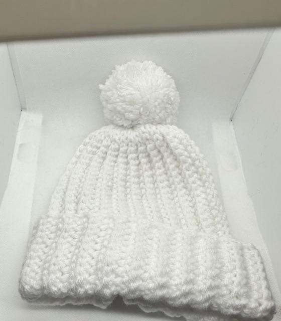 Solid White with Pom Beanie Kids