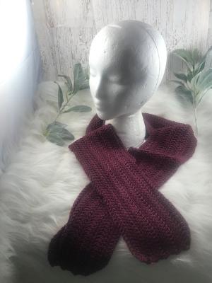 Purple Light Crochet Scarf 60 inches