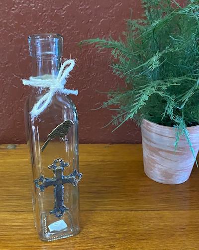 Decor Home Vintage Bottle - Bird Cross
