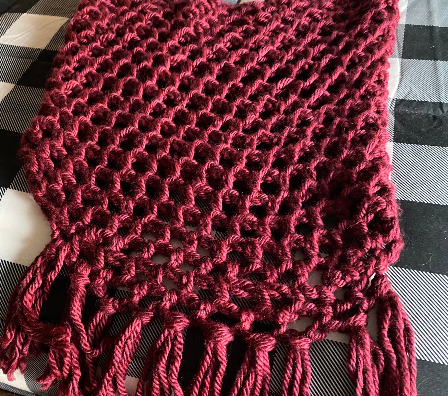 Fringed Scarf Maroon