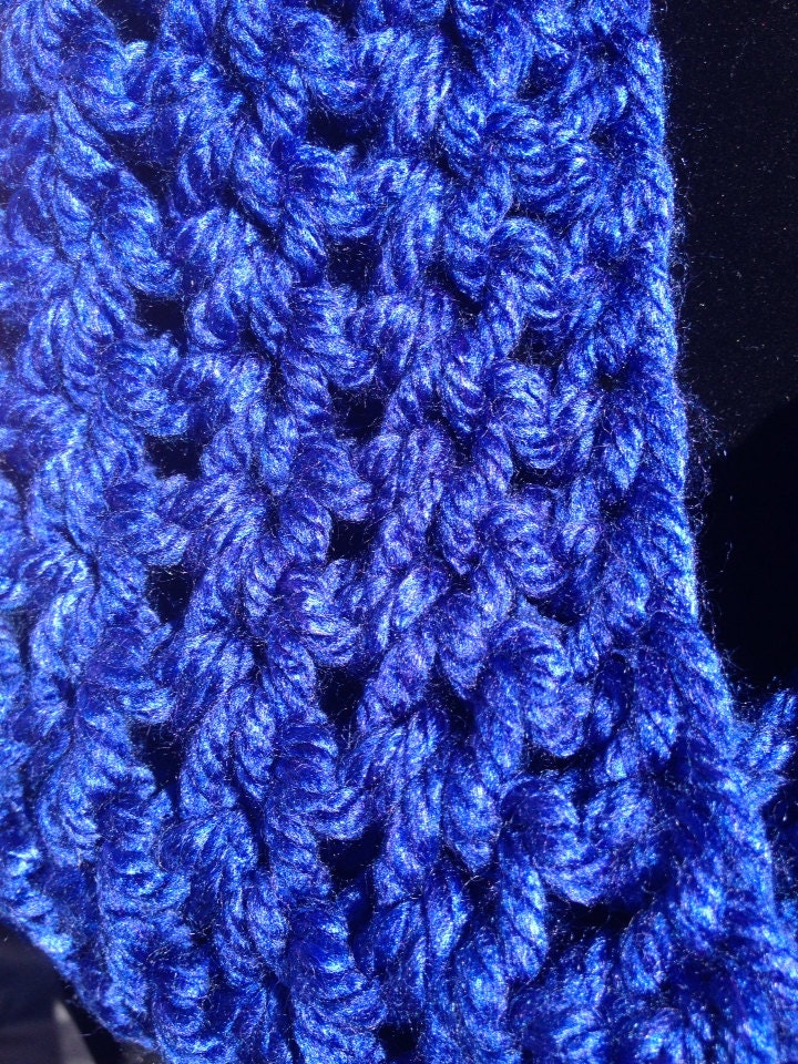 Crochet Infinity Scarf - Fort Worth Blue