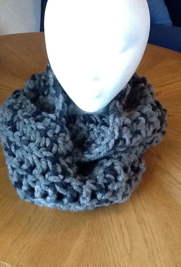 Crochet Infinity Scarf - Raven