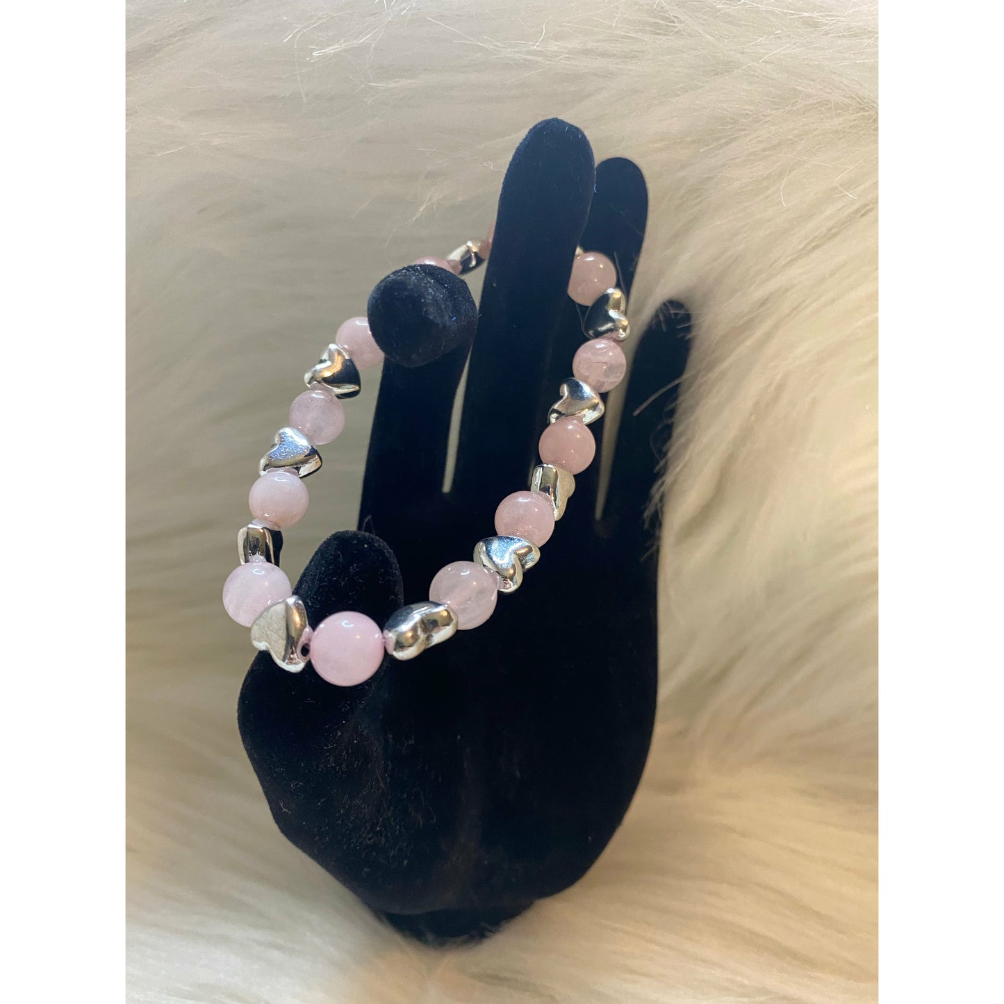 Gemstone Rose Quartz Crystal Bracelet