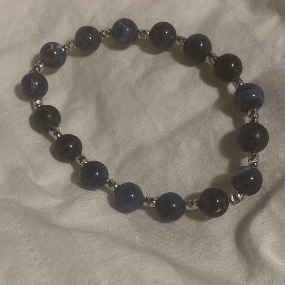 Gemstone Sodalite Crystal Bracelet