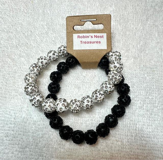 Black Rhinestone and White Rhinestone