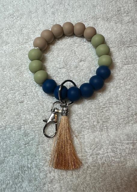 Wristlets for Keys - Neutrals, Blue Green Tan