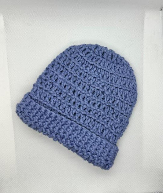 Newborn Beanies and Hats Medium Blue No Pom