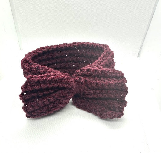 Handmade baby crochet headband Burgandy