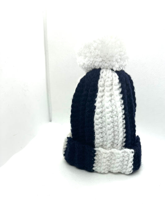 Newborn Beanies and Hats - Navy and White