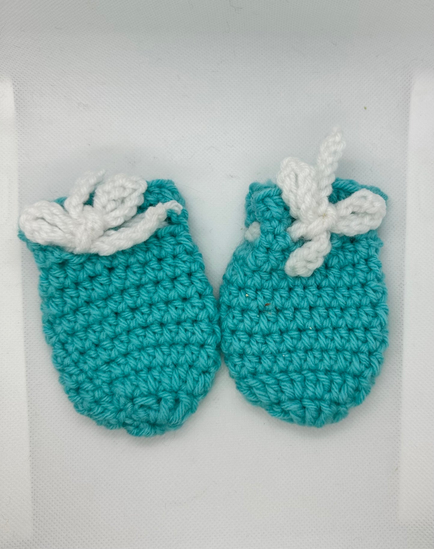 Baby Crochet Mittens with ties