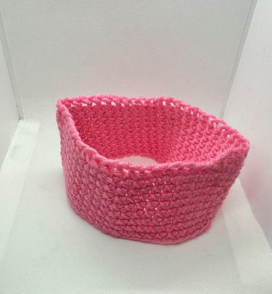 Dark Pink Crochet Headband with NO Embellishments Kids