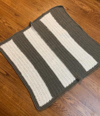 Blanket Baby Gray and White Striped