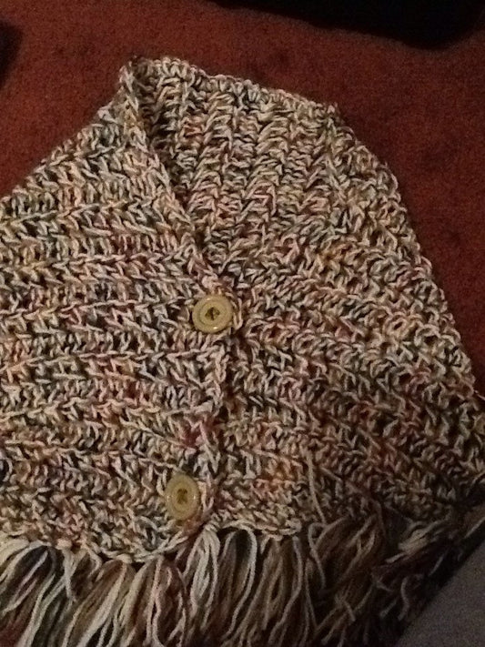 Fringed Shawl - multi color rainbow