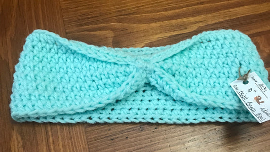 Handmade crochet Adult headband Mint Green Cinched