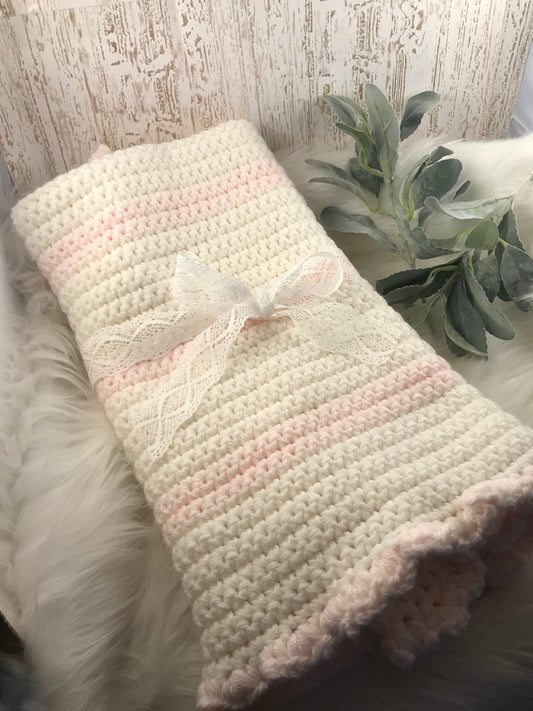 Blanket Baby  - Baby Pink & White