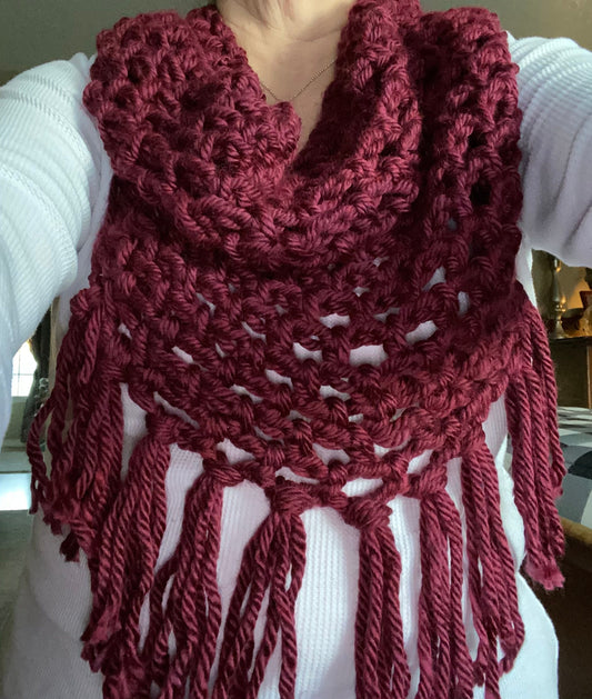 Fringed Scarf Maroon