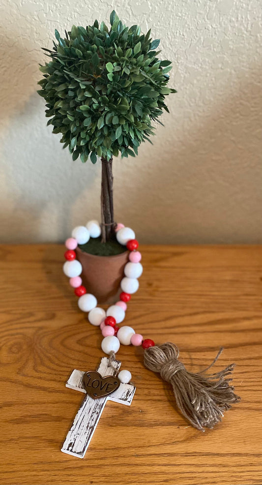 Valentines Day beaded garland