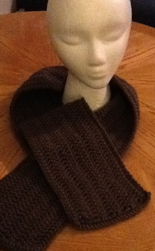 Traditional Crochet Scarf - Taupe