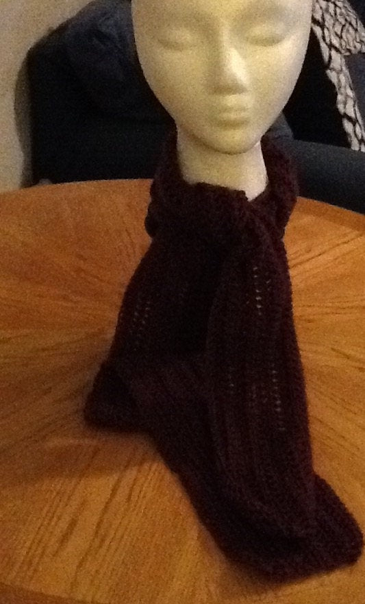 Traditional Crochet Scarf - Grape
