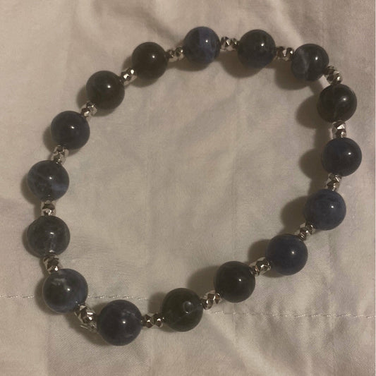 Gemstone Sodalite Crystal Bracelet